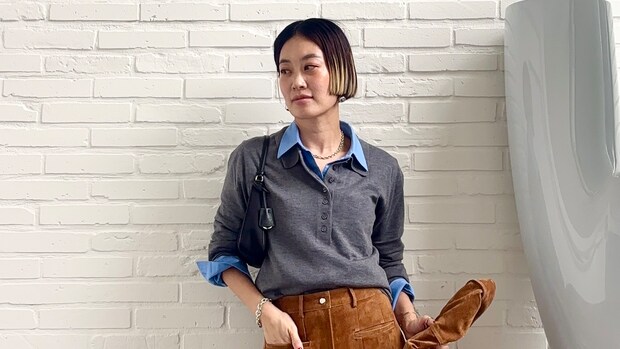 【40代スナップ】今季万能!「スエードスカート」で秋コーデが一気に洒落ます|アンソヨンさん