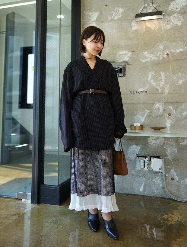 メンズシャツジャケットはベルトマークでこんなに女っぽく！【365 DAYS SNAP】和井田多佳さんの私服