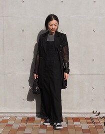 ラフなジャンプスカートが透け感ジャケットでぐっとシックに！【365日スナップ】塚本知絵さん