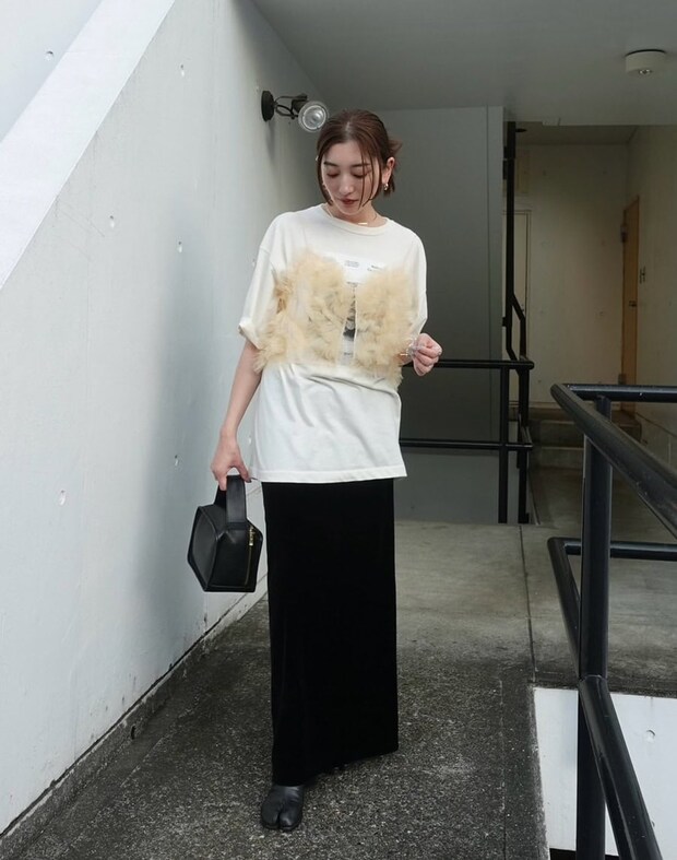 チュールキャミをプラスするだけで一気に立体感と洒落感UP!【365日スナップ】高園あずささん