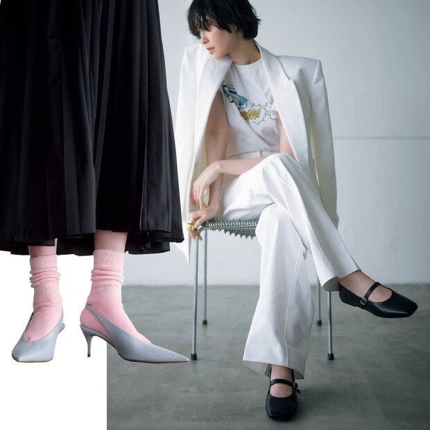 今、欲しい靴は可愛いバレエシューズと「ポインテッドトウ・低め＆細いヒール」でしょ！