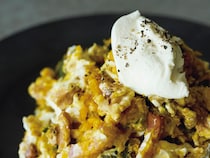 マヨ代わりの「マスカルポーネ」が圧倒的に旨い♡【かぼちゃとベーコンのマスカルポーネサラダ】