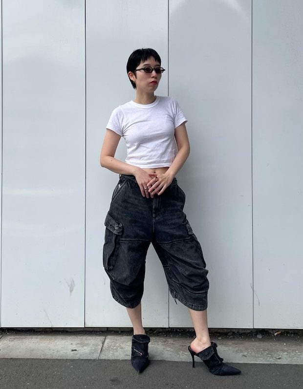 キッズのチビTと超ボリュームデニムのバランスが可愛過ぎる！【365日スナップ】田中久子さん