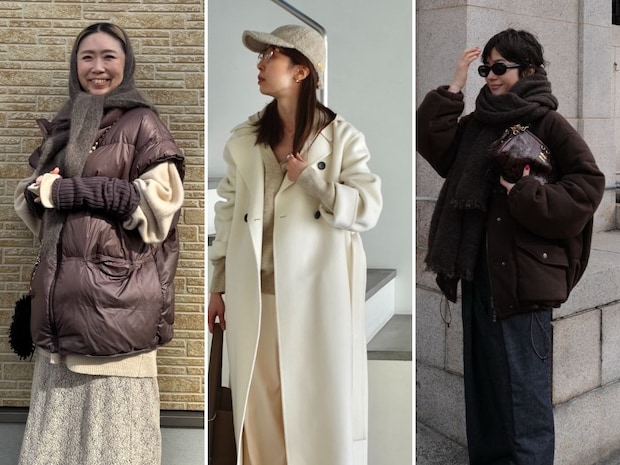 【40代スナップ7選】ワントーンコーデを「ふわふわ」「モコモコ」小物で洒落見せする人続出！