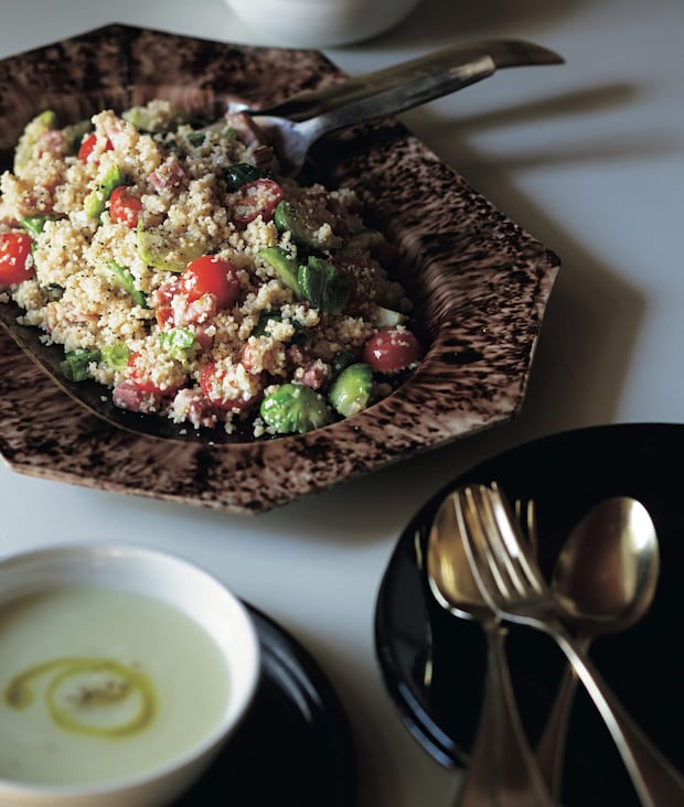 【楽しておいしいごはん】「ベーコンとアンチョビのクスクスサラダ」と「じゃがいものポタージュ」