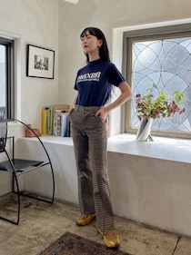 ヴィンテージTとチェック柄パンツでコケティッシュな魅力、満載！【365日スナップ】宗万夏子さん