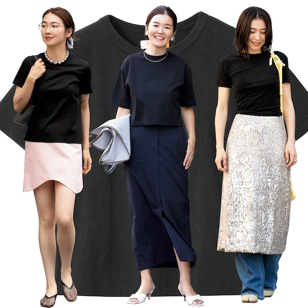 大きめサイズはNG！おしゃれ業界人の【黒T】コーデはカラーボトムやジュエリーでキレイめが正解