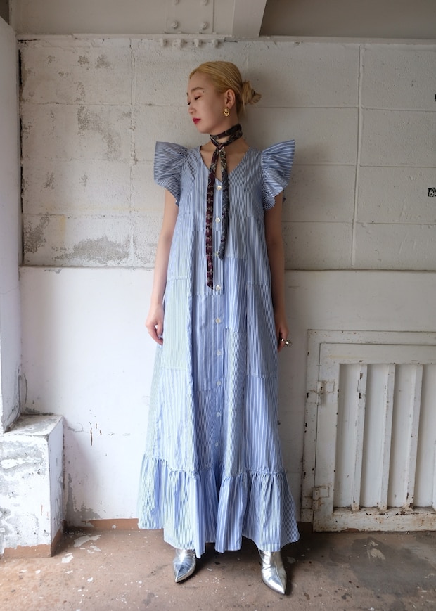 リメイクシャツワンピは、タイをチョーカー風に巻いて技ありアレンジ【365日スナップ】清水亜樹さん