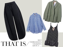 ジャケットやシャツ、キャミソール…キレイめアイテムには大人の【スエットパンツ】が大正解！