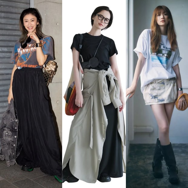 山田優、ヨンアらオトナミューズモデル7人の私服Tシャツコーデ大集合！腰巻きなどおしゃれテク満載