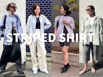 快適で洒落て初夏までOK！【ストライプシャツ】は「羽織り」にするのが大正解。40代コーデ4選