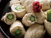 ヘルシー！ しっとりむね肉と野菜の食感がクセになる【オクラと新しょうがの肉巻きさっぱり煮】