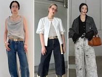 【40代スナップ7選】はくだけでシンプルコーデが即洒落る！ 「ひと癖デニム」にみんな夢中です