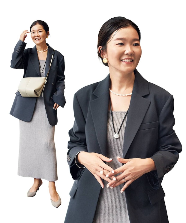 韓国ブランドっぽいデザインのジャケットがお気に入りです！【目黒越子さんの私服スナップ】