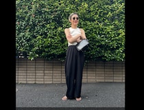 楽なのに、家着からオケージョンまでリアルにいける。杉浦由佳子が2色買い【クードルのパンツ】