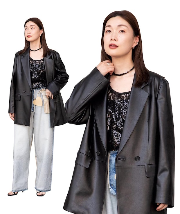 メンズライクに、スパンコールトップス投入で雰囲気をガラリとチェンジ【市川綾子さんの私服スナップ】