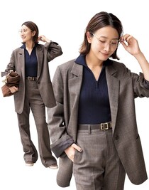 コンサバ過ぎないセットアップは「オーバーサイズ」＆「セミフレア」【佐々木郁美さんの私服スナップ】