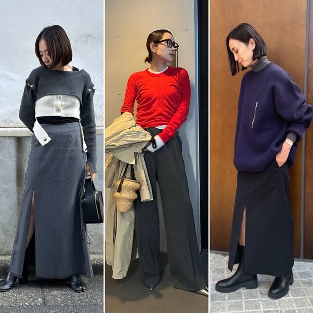 アクセント使いで甘すぎないニットコーデ流行!おしゃれ業界人のリアルスナップまとめ【11/11~11/17】