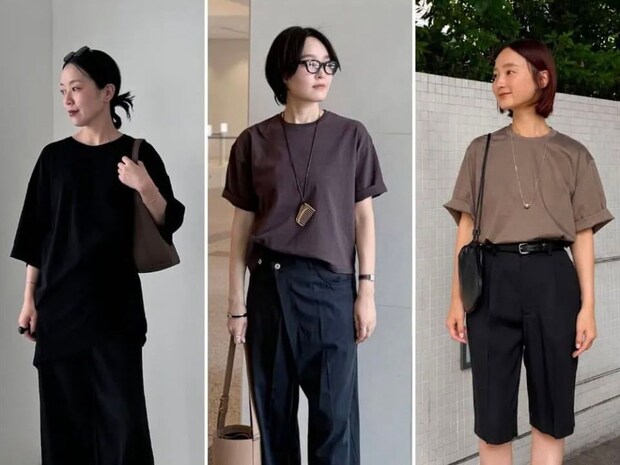 間違いない大人のTシャツコーデは「ダークトーン」でまとめるのがカギです【40代スナップ7選】