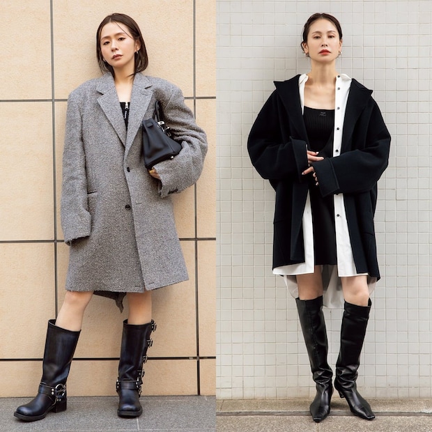 大人のミニスカ見本! 東京スナップで発見した素敵ミニ丈スタイルはビッグJKやブーツがカギ