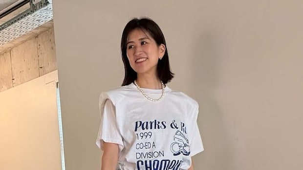 【40代スナップ】古着に肩パッドリメイクの「パワショルT」が大人に上品可愛い！｜山本了子さん
