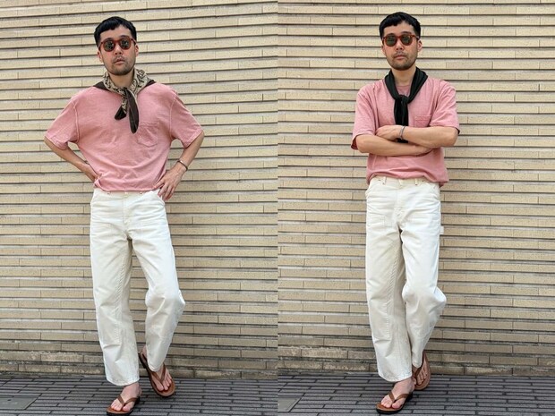 Tシャツ1枚でもめちゃ洒落る!本当におしゃれなメンズが実践している真夏の【スカーフ】活用テク