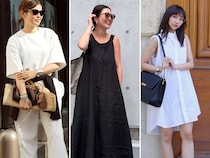 サングラスにバッグ、ジュエリー。「夏のモノトーンコーデ」は小物使いがカギ｜40代スナップ7選