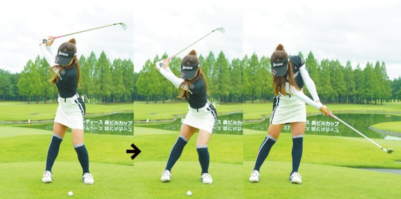 切り返しで「お尻を思いっきり沈める」と手打ちのカット軌道が直る!