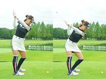 切り返しで「お尻を思いっきり沈める」と手打ちのカット軌道が直る！