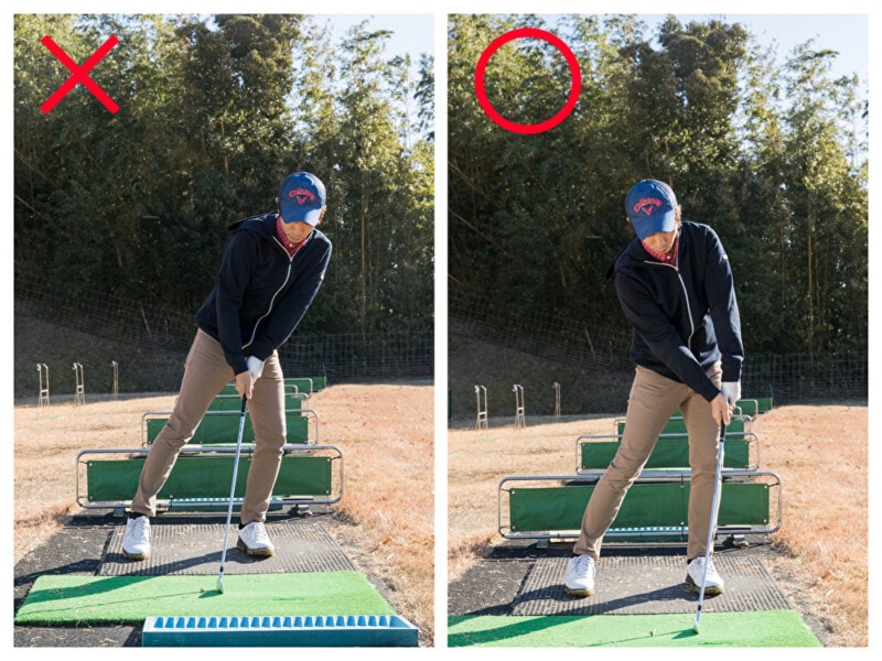 ライン出しショットの練習法は「キャディバッグを左横に置くだけ」