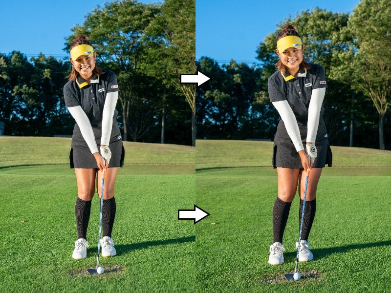 薄芝でもザックリしないコツは「ボールの位置を…」女子プロが解説