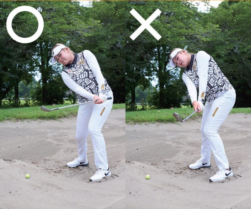 ワイドスタンスにすると簡単に脱出できる！バンカーのコツを解説