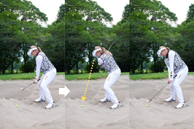 ワイドスタンスにすると簡単に脱出できる！バンカーのコツを解説