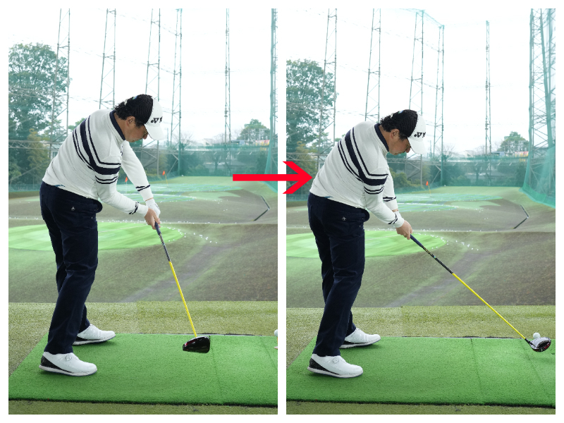 ヘッドを「インサイドに引く」と簡単にボールがつかまる！