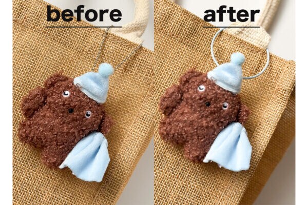 【セリア】「ぬい活民」朗報！付属のボールチェーンのままだと“ぬい”が落ちちゃう危険大（汗）救世主グッズ「ワイヤーリング」が“神”だった！