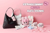 【エスターバニー リトル】ROPE' PICNICと初コラボ♪　ふわふわ顔ポーチ・刺しゅうハンドタオル・大きめバッグ…　ぜんぶ必見