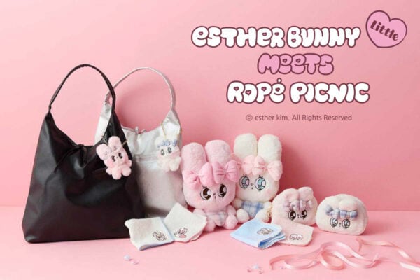 【エスターバニー リトル】ROPE' PICNICと初コラボ♪　ふわふわ顔ポーチ・刺しゅうハンドタオル・大きめバッグ…　ぜんぶ必見