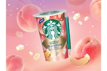 「スターバックス」チルドカップに夏の新作！「ピーチミルク with クリーミープディング」7月21日から登場！