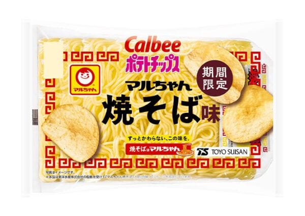 「マルちゃん焼そば」&「ワンタンしょうゆ味」が「カルビー ポテトチップス」とコラボ!コンビニ限定で登場