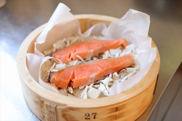 餅米を使わなくてもOK!「鮭ときのこのおこわ風」作り方③
