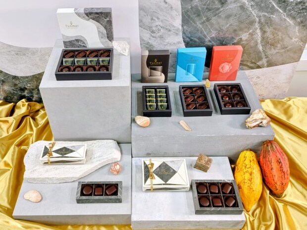 江崎グリコ「Tunmel」・ボンボンショコラ　カカオセレクション新作発表会でのディスプレイ