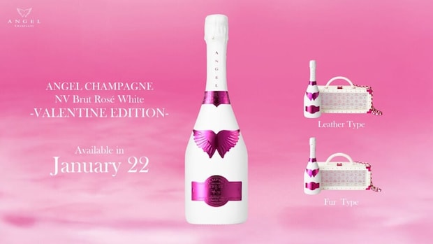 ANGEL CHAMPAGNE NV Brut Rose White-VALENTINE EDITION-
