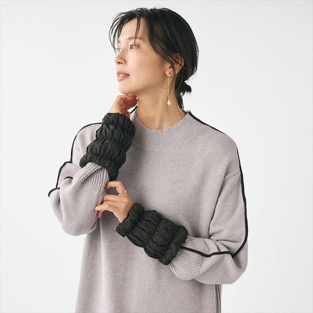 中綿入り撥水ギャザーレッグウォーマー ミニ