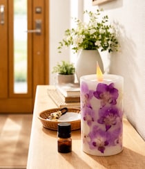 【ギフトにも】胡蝶蘭の美しさと香りを楽しめる！火を使わないLEDアロマキャンドル発売