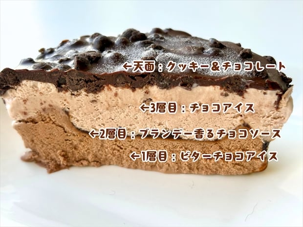 明治 エッセル スーパーカップ 大人ラベル とことんショコラ　断面