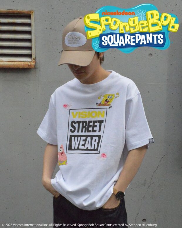 【スポンジ・ボブコラボ】VSW LogoT / VSWロゴグラフィックTシャツ　前