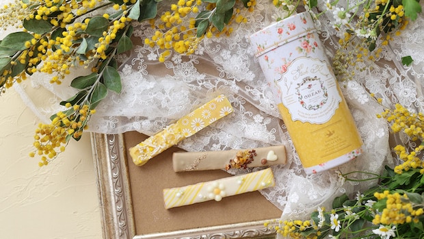 イエロー・ブラウン・ホワイトの春らしい色使いです