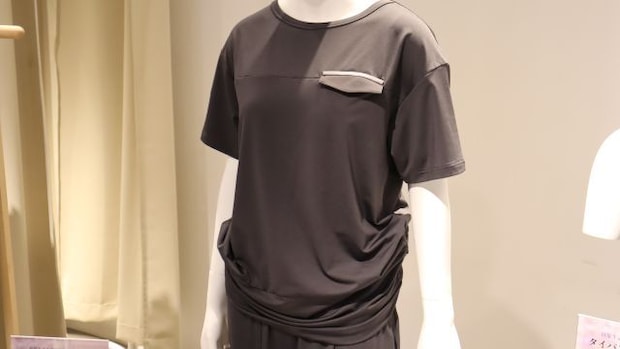 スタイルカバー ロングTシャツ　チャコールグレー