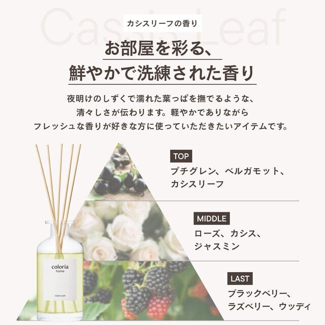 フレグランスディフューザー カシスリーフの香り説明