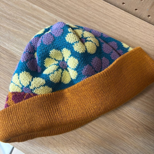 CA4LA花柄ニット帽Flowers3